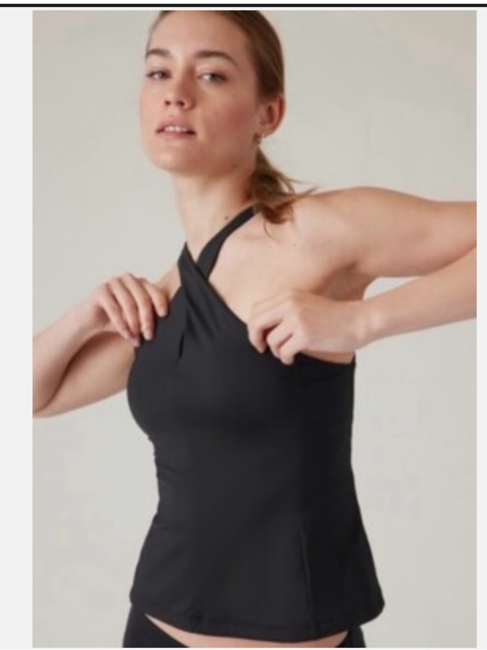 Athleta Crossed Halter Tankini Top
